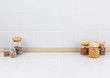 The empty space in the kitchen with wall tile