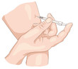Insulin injection in a shoulder.