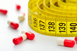 Diet pills and measuring tape