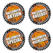 Halloween Buttons - Sale - Angebot - Orange/Schwarz/Silber