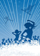 Vector Winter Party in blue