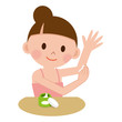 肘にハンドクリームを塗る女性