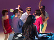 girl mixing music at party