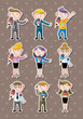 set of reporter people stickers