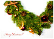 Card with a stylish Christmas wreath