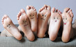Close up of human soles with smiles