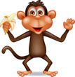 Monkey eating banana