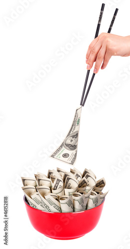 Photo: Concept image of food money Concept image of food money