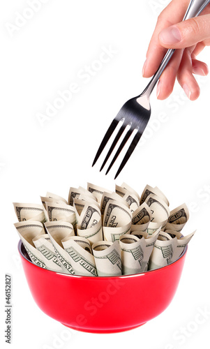 Photo: Concept image of food money Concept image of food money