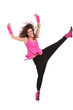 dancer holding her leg high