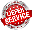 Button Banner "Lieferservice" rot/silber