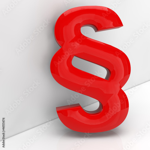 Illustration: Roter Paragraph in 3D Roter Paragraph in 3D