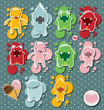 Set of cute little monsters, vector