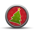 Vektor: Red Button with Christmas Three Red Button with Christmas Three