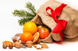 Weihnachtssack mit Nüssen,Früchte und Gebäck
