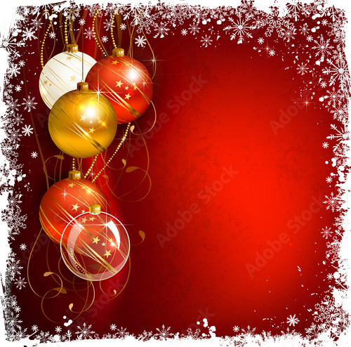 Vector: red Christmas background with evening balls red Christmas background with evening balls