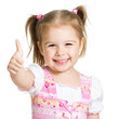 Foto: happy child girl with hands thumbs up happy child girl with hands thumbs up
