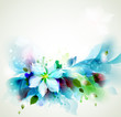 Abstract blue artistic Backgrounds with floral
