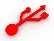 USB Symbol rot 3d