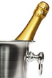 eine flasche champagner in einem sekt kühler