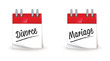 jour, date de mariage, de divorce