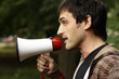 Guy with a bullhorn