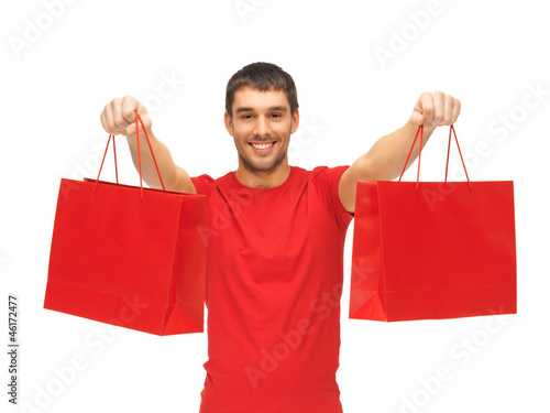 Photo: man with shopping bags man with shopping bags