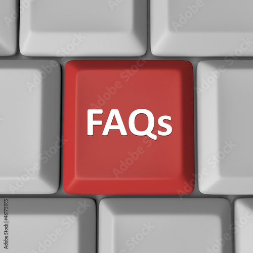 Illustration: FAQs Red Computer Keyboard Key Frequently Asked Questions FAQs Red Computer Keyboard Key Frequently Asked Questions