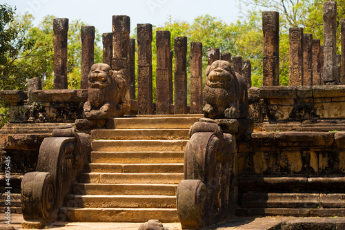 Photo: Front Audience Hall Polonnaruwa Ruins Angled Front Audience Hall Polonnaruwa Ruins Angled