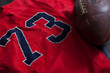 Foto: A group of vintage American football equipment A group of vintage American football equipment