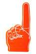 Orange Foam Spirit finger keepsake on a white background