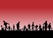 Vector: Graveyard zombies red poster Graveyard zombies red poster