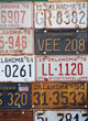 Group of old vintage American license plates