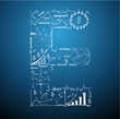 Drawing business plan concept diagrams of alphabet letters