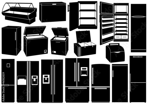 Vector: Set of different refrigerators Set of different refrigerators