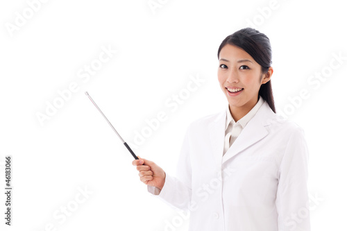 Photo: a young asian doctor on white background a young asian doctor on white background