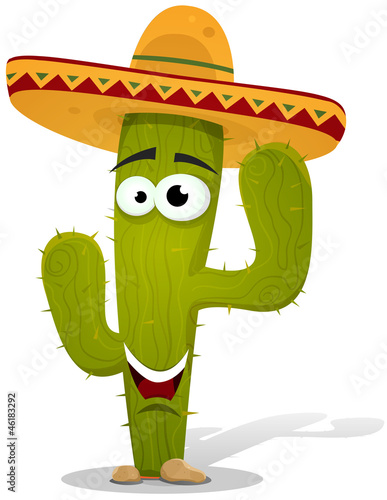 Vector: Cartoon Mexican Cactus Character Cartoon Mexican Cactus Character