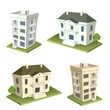 Block of flats, house perspectival illustration