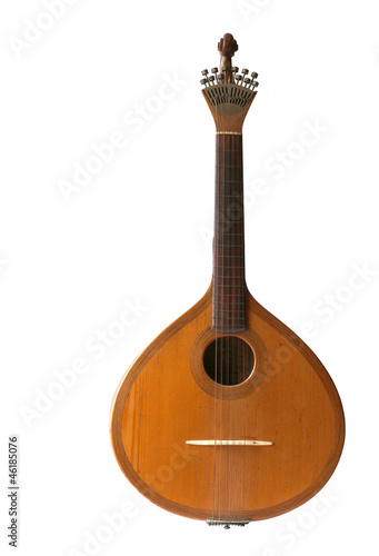 Photo: Fado typical portuguese guitar isolated on white background Fado typical portuguese guitar isolated on white background