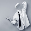 Invisible Man in a shirt and gloves