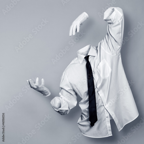 Photo: Invisible Man in a shirt and gloves Invisible Man in a shirt and gloves