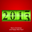 Green New Year counter on red background