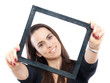 Woman with a frame
