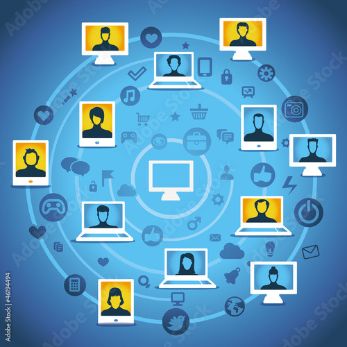 Vector: Vector global communication concept Vector global communication concept