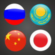 Icon flag Russia Japan China