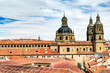view over roofs to the University Pontifica of Salamanca, Spain
