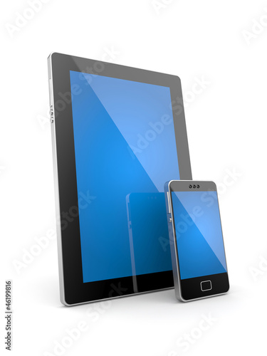 Illustration: Tablet computer and mobile phone Tablet computer and mobile phone