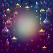 card with hanging christmas ornamentation