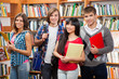 Group of students in a library