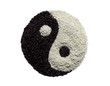 Yin Yang made from black and white rice